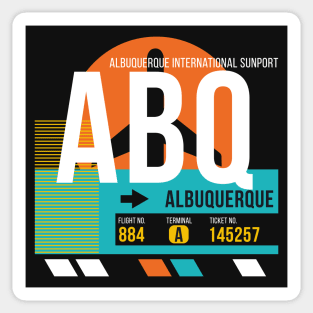 Albuquerque (ABQ) Airport // Retro Sunset Baggage Tag Sticker